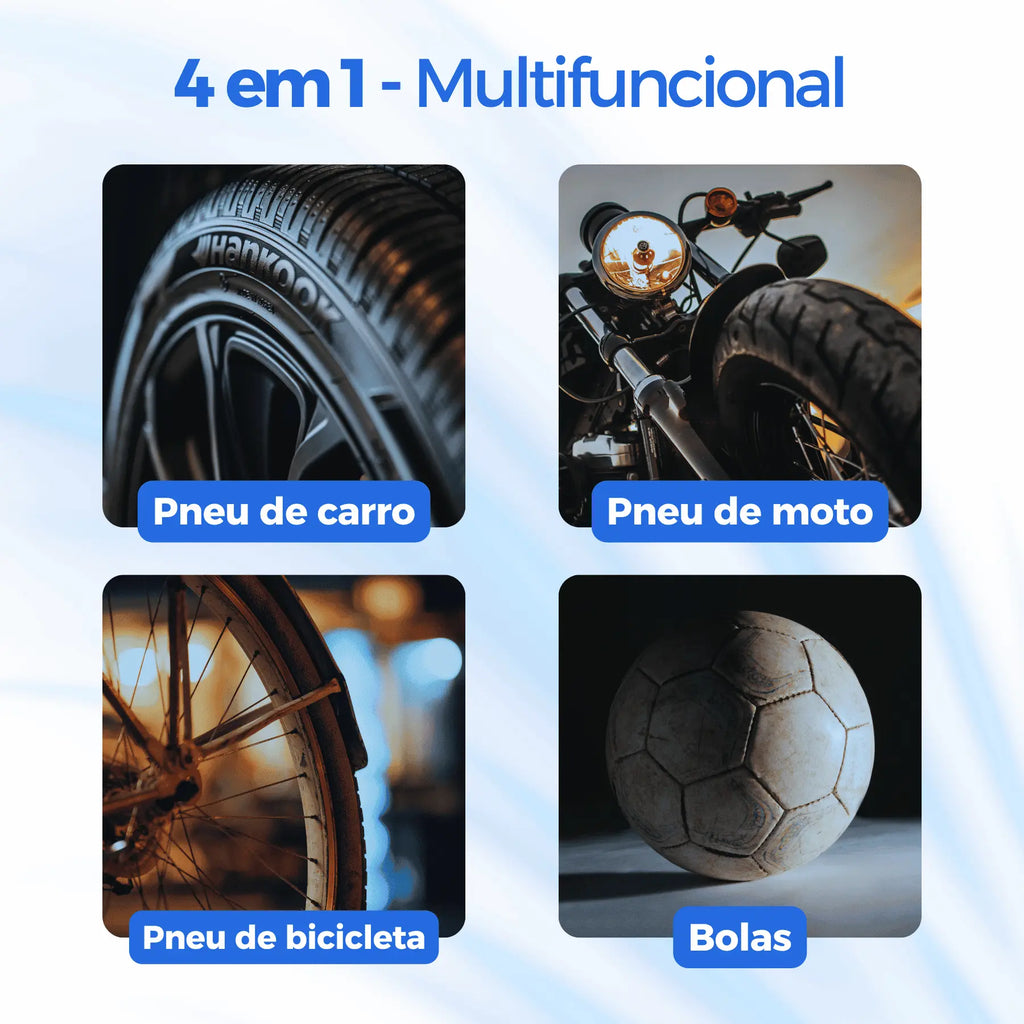 Compressor de Ar Portátil PumpMax + 4 BRINDES EXCLUSIVOS + FRETE GRÁTISS